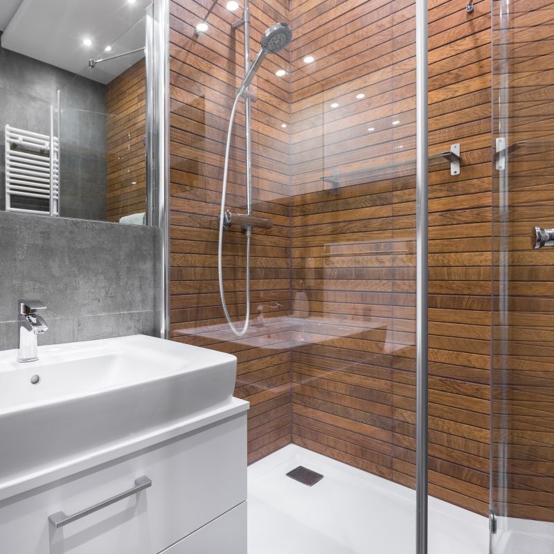 Contemporary Shower with Glass Walls